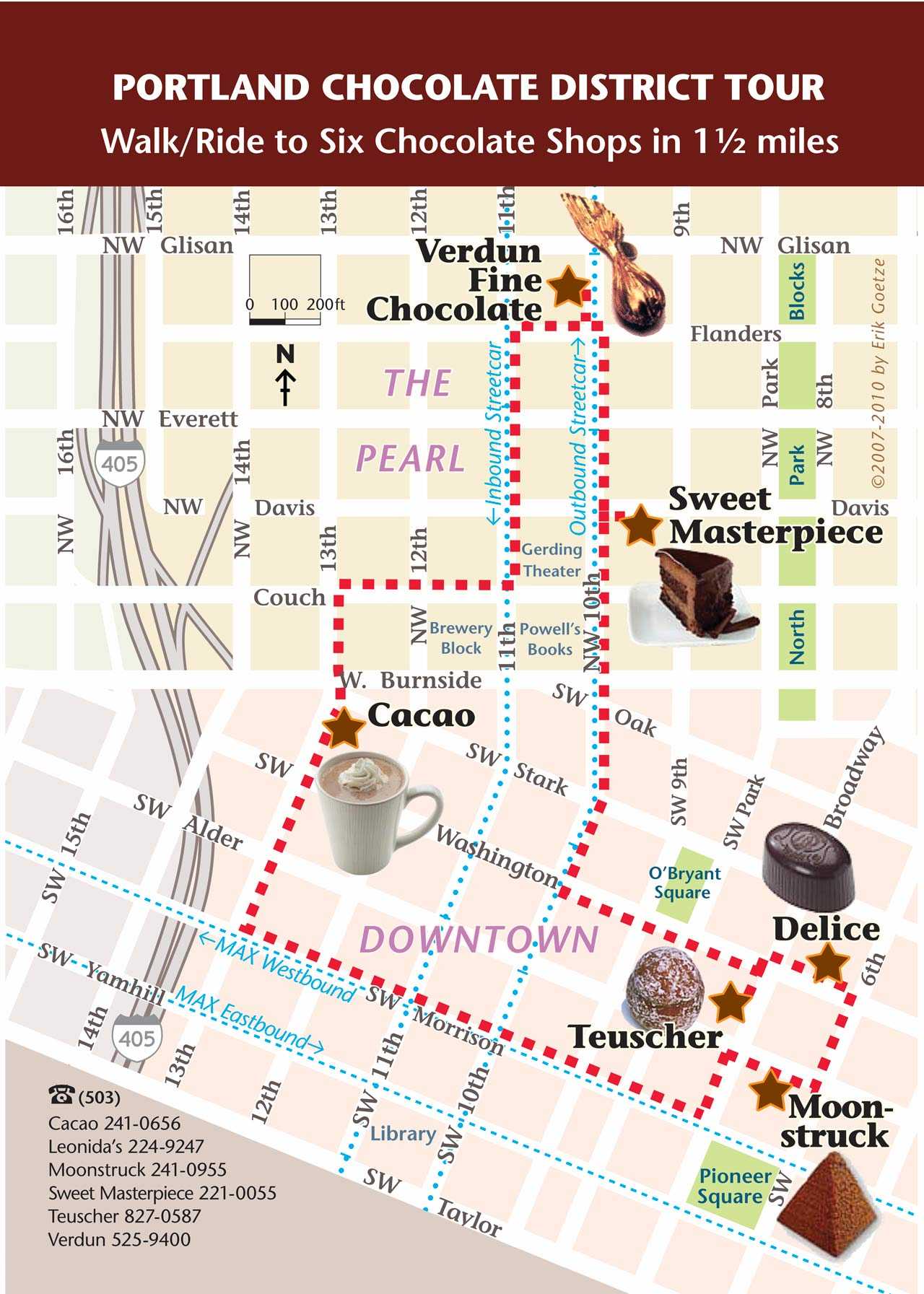 the Portland Chocolate walking tour postcard